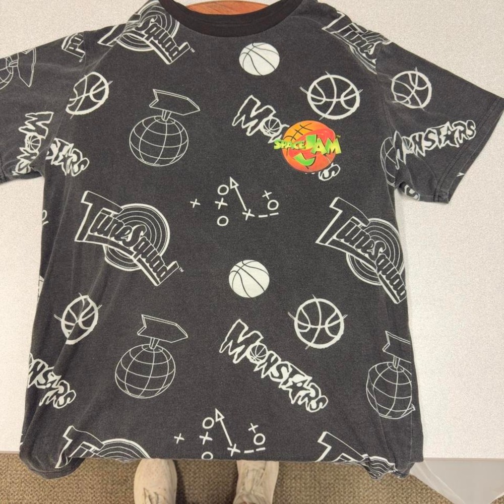 Space Jam‎ black and green cotton t-shirt